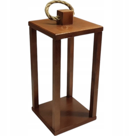 Elegantná drevená lampa na kvetinové dekorácie - tmavohnedá
